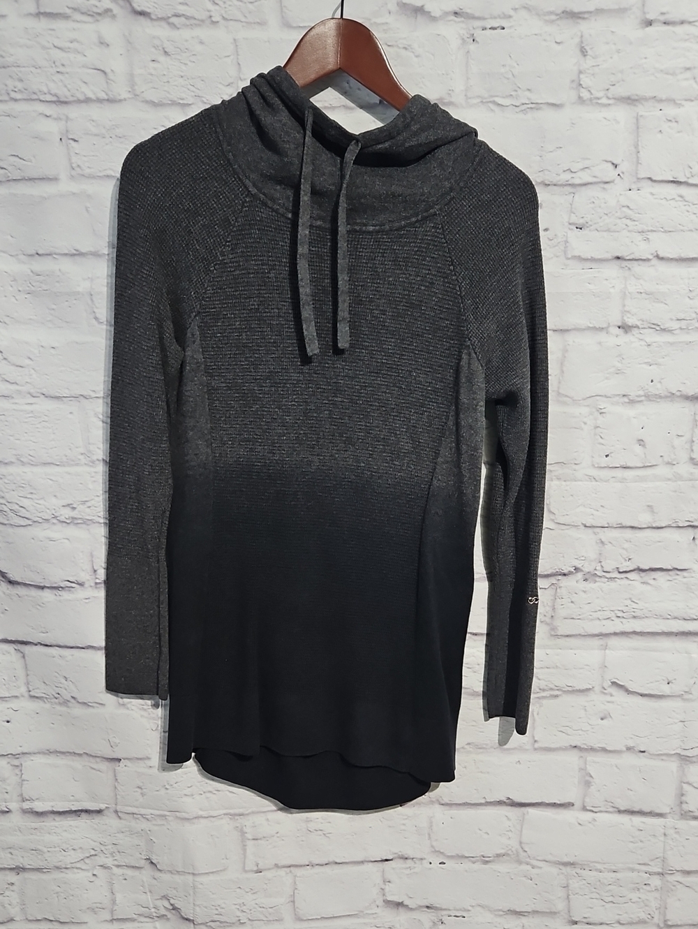CALIA by Carrie Underwood Charcoal to Black Ombre Cowl Sweater